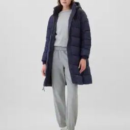 Women Hooded Puffer Jacket with Logo Applique-picture-25