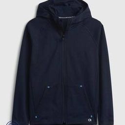 Zip-Front Hoodie with Split Kangaroo Pockets-image-82