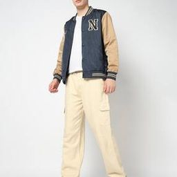 Men Colourblock Relaxed Fit Bomber Jacket-image-68