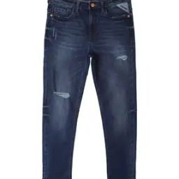 Boys Lightly Washed Distressed Slim Fit Jeans-picture-26