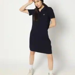 Midi Polo Dress with Logo Print-97