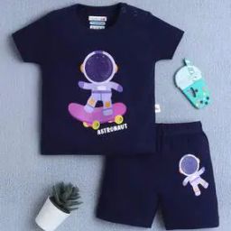 Boys Graphic Print Cotton Shorts & T-shirt Set-image-13