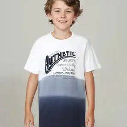 Boys Typographic Print Relaxed Fit Crew-Neck T-Shirt-image-98