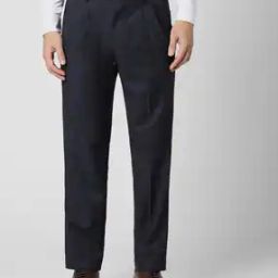 Men Checked Straight Fit Pleat-Front Trousers-image-5