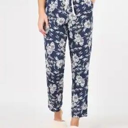 Women Floral Print Pyjamas with Elasticated Drawstring Waist-picture-3