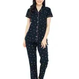 Printed Shirt & Pyjamas Set-image-20