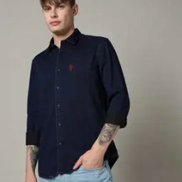 Men Slim Fit Shirt with Patch Pocket-image-76