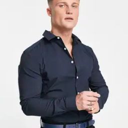 Men Slim Fit Stretch Shirt-image-67
