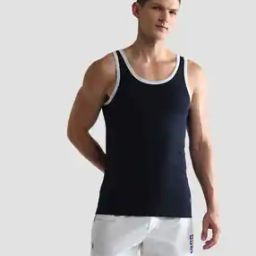 Men Contrast Tipping Comfort Fit Cotton Vest-25