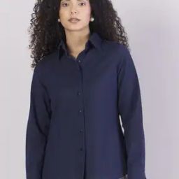 Women Spread Collar Relaxed Fit Shirt-image-56