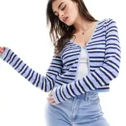 Women Striped Cardigan-image-85