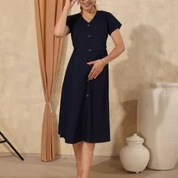 easy mom Women Fit and Flare Maternity Dress-picture-46