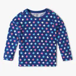 Girls Stars Print Relaxed Fit Crew-Neck T-Shirt-image-11