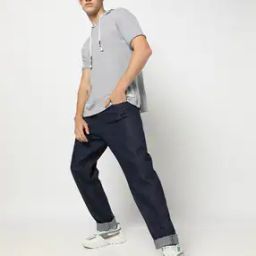 Men Lightly Washed Relaxed Fit Jeans-image-98