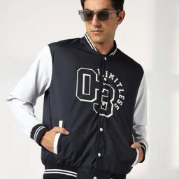 dnmx for trends select Men Colourblock Regular Fit Bomber Jacket with Slip Pockets image 1