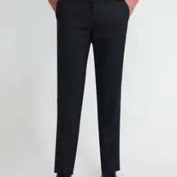 Men Slim Fit Flat-Front Trousers-image-64