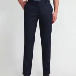 Men Slim Fit Flat-Front Trousers-picture-20