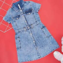 pantaloons junior Girls Cotton Shirt Dress-picture-2