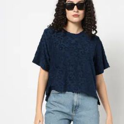 Women Patterned Round-Neck Regular Fit Top-image-29