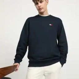 Logo Badge Regular Fit Crew-Neck Sweatshirt-image-65