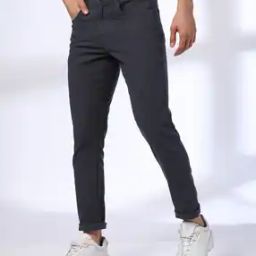 Men Flat-Front Relaxed Fit Trousers-image-60