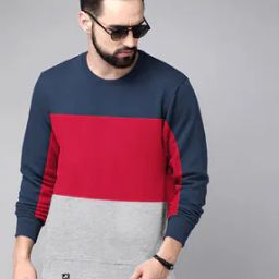 Colourblock Slim Fit Crew-Neck Sweatshirt-picture-15