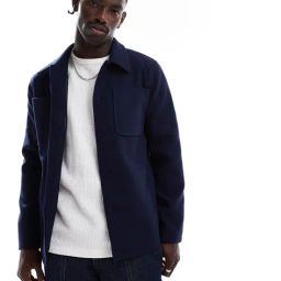 asos design Men Regular Fit Shacket with Patch Pockets image 1