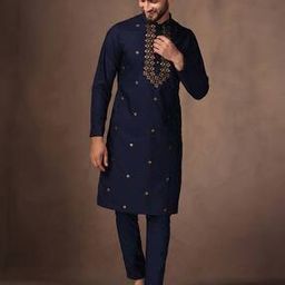 Men Embroidered Regular Fit Long Kurta-image-36