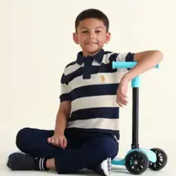Boys Striped Regular Fit Polo T-Shirt-picture-47