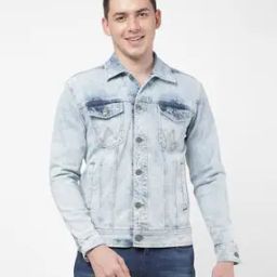Cotton Denim Jacket with Patch Pockets-picture-33