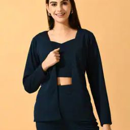 Women Front-Open Jacket with Full Sleeves-7
