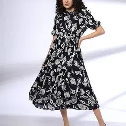 Women Floral Print Fit & Flare Dress-image-27