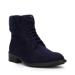 Mid Ankle-Length Upside Fur Lace-Up Boots-image-82