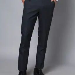Men Tapered Fit Flat-Front Trousers-image-59