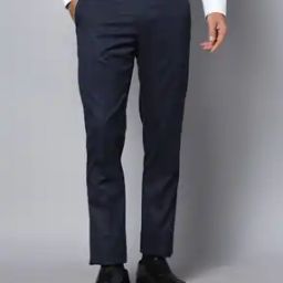 Men Tapered Fit Flat-Front Trousers-image-105
