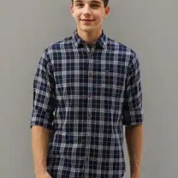 Men Checked Slim Fit Shirt with Patch Pocket-image-60
