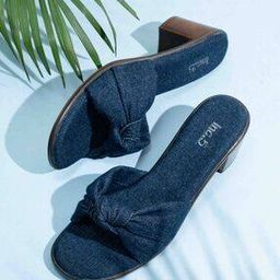 Women Chunky Heeled Sandals with Knot Details-image-49