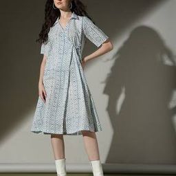 Handblock Print Cotton Angarkha Dress-image-78