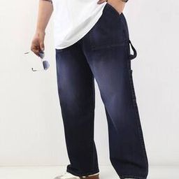 Men Relaxed Jeans with Insert Pockets-image-1