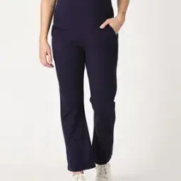 Women High-Rise Track Pants with Insert Pockets-image-5