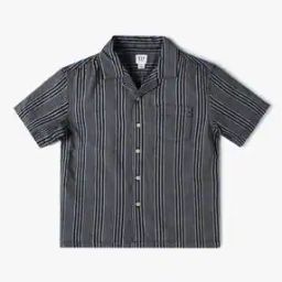 Boys Striped Relaxed Fit Cotton Shirt with Patch Pocket-image-13