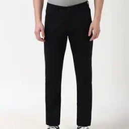 Men Slim Fit Flat-Front Trousers-image-80