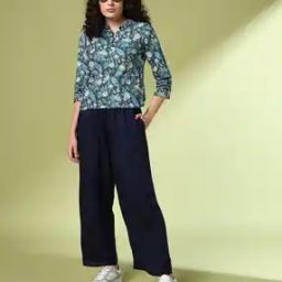 Women Straight Fit Pants with Insert Pockets-picture-2