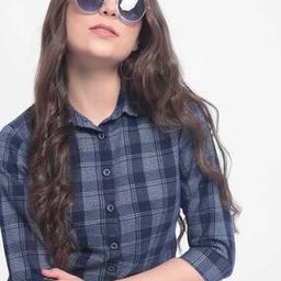 Women Checked Slim-Fit Shirt-image-53