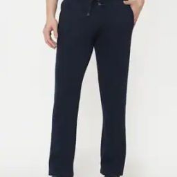 Men Straight Fit Track Pants with Elasticated Drawstring Waist-picture-13