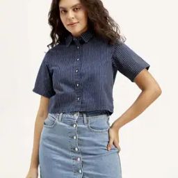 Women Striped Regular Fit Cotton Shirt-image-65