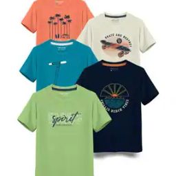 Pack of 5 Boy Regular Fit Round-Neck T-Shirts-image-92