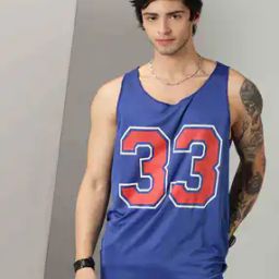 Men Numeric Print Round-Neck Vest-image-6