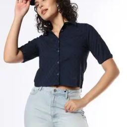 Women Regular Fit Crop Shirt-image-23