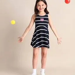 u.s. polo assn. Girls Striped Round-Neck Fit & Flare Dress-picture-24